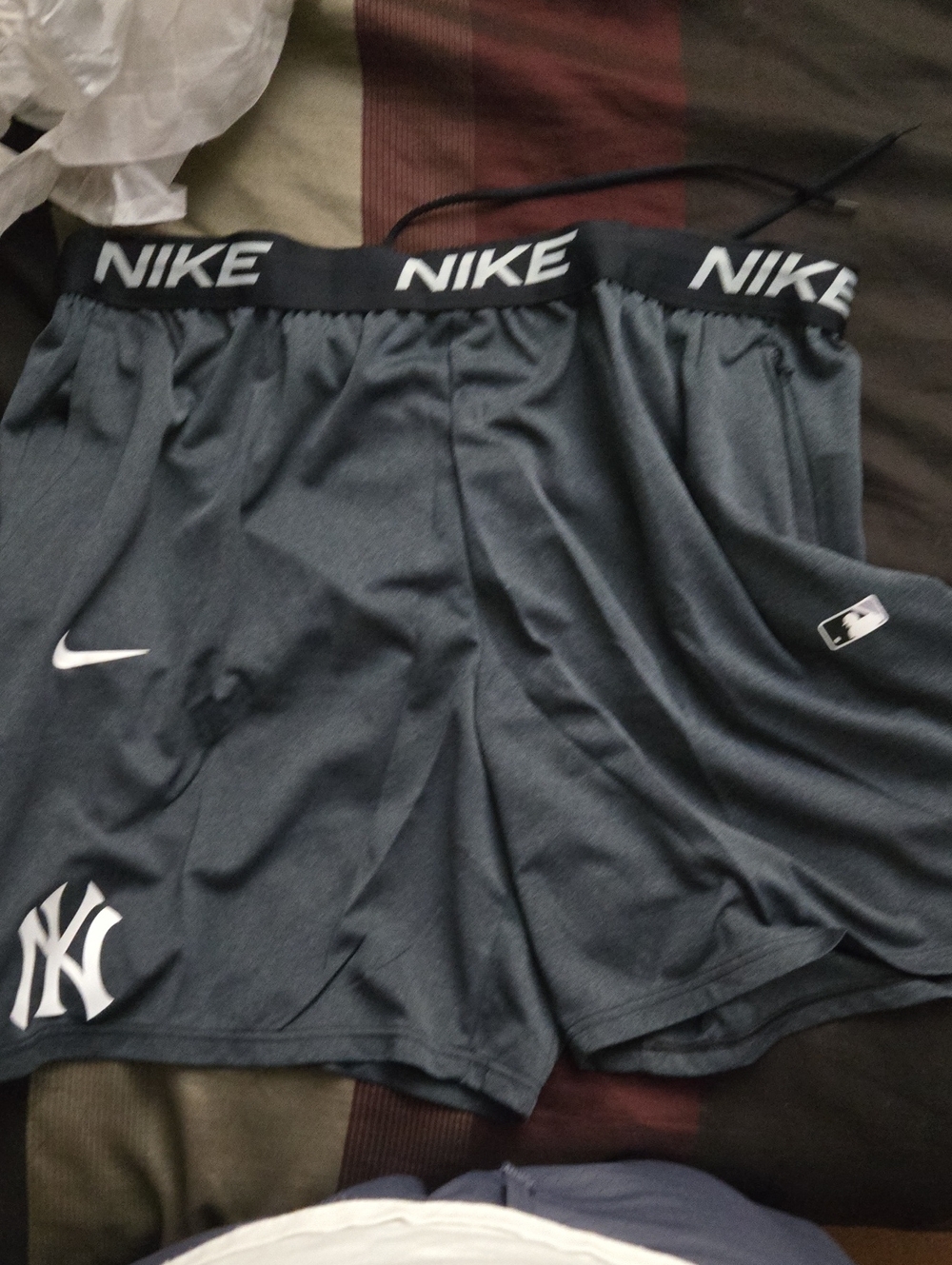 Nike MLB Men’s Dark Gray Athletic Shorts with White Logos